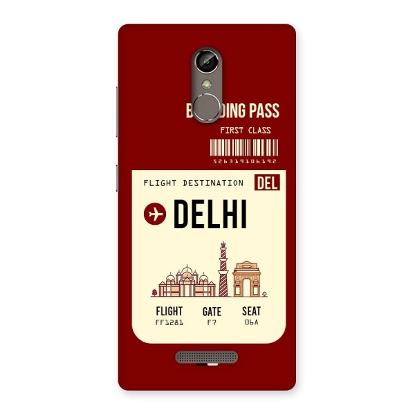 Delhi Boarding Pass Back Case for Gionee S6s