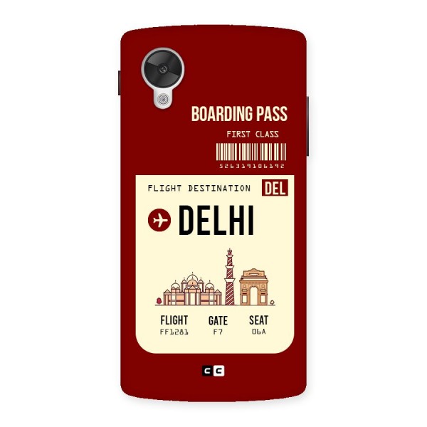 Delhi Boarding Pass Back Case for Google Nexsus 5