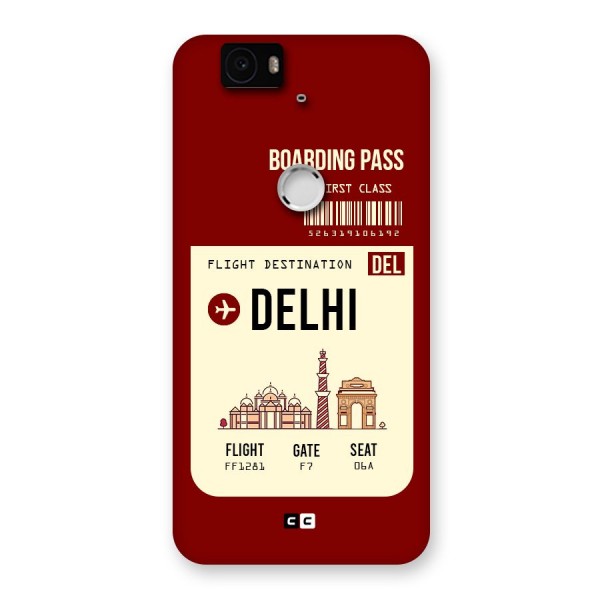 Delhi Boarding Pass Back Case for Google Nexus-6P
