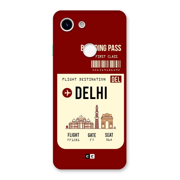 Delhi Boarding Pass Back Case for Google Pixel 3