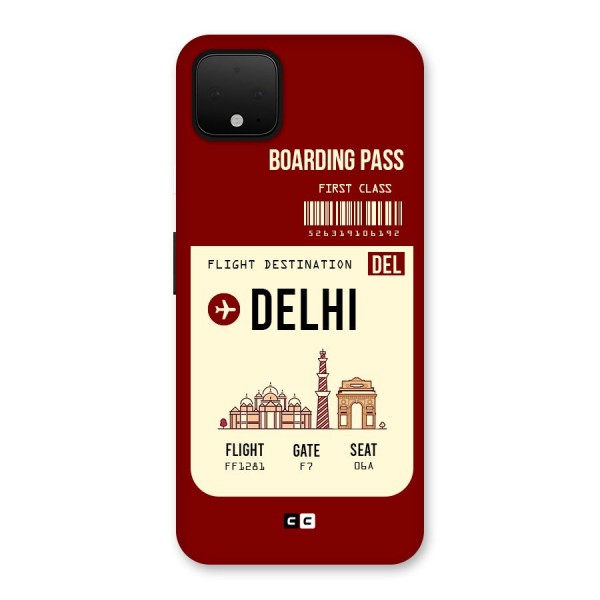 Delhi Boarding Pass Back Case for Google Pixel 4 XL