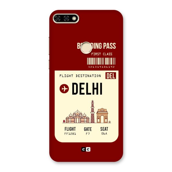 Delhi Boarding Pass Back Case for Honor 7A