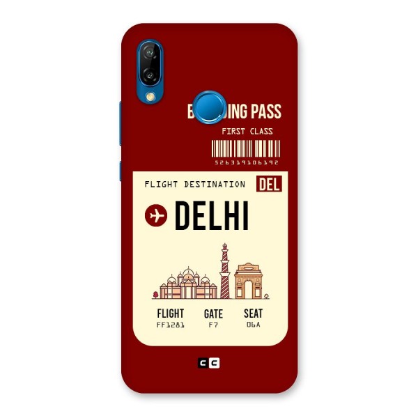 Delhi Boarding Pass Back Case for Huawei P20 Lite