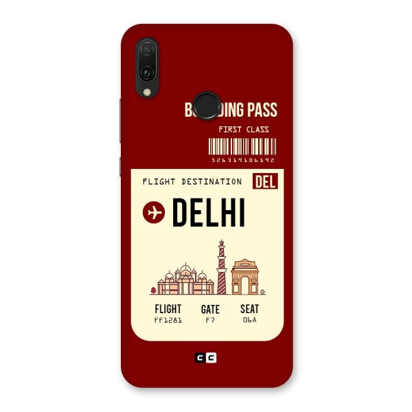 Delhi Boarding Pass Back Case for Huawei Y9 (2019)