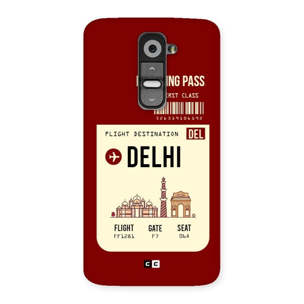 Delhi Boarding Pass Back Case for LG G2