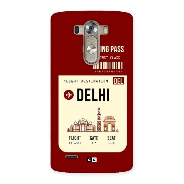 Delhi Boarding Pass Back Case for LG G3