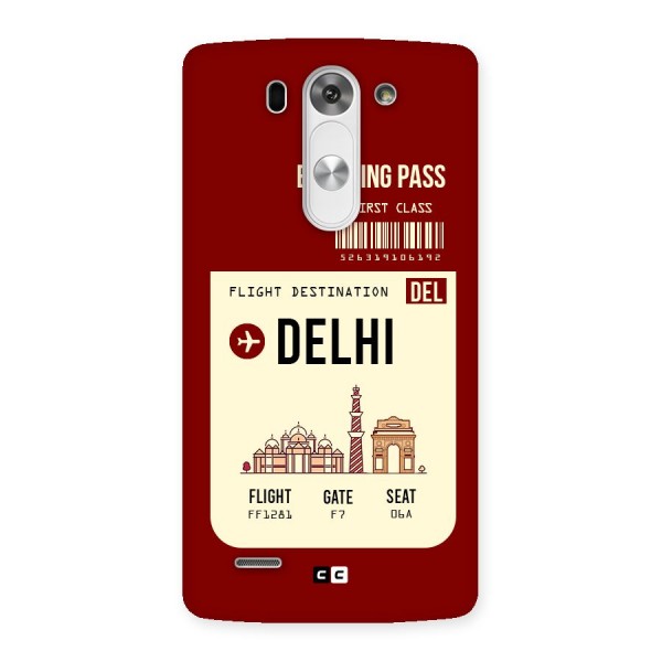 Delhi Boarding Pass Back Case for LG G3 Beat