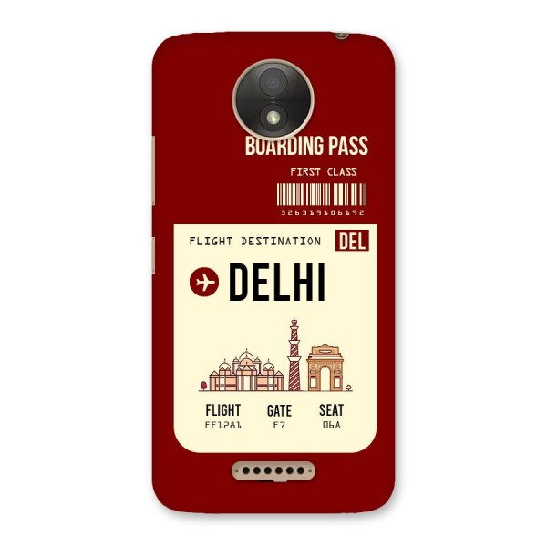 Delhi Boarding Pass Back Case for Moto C Plus