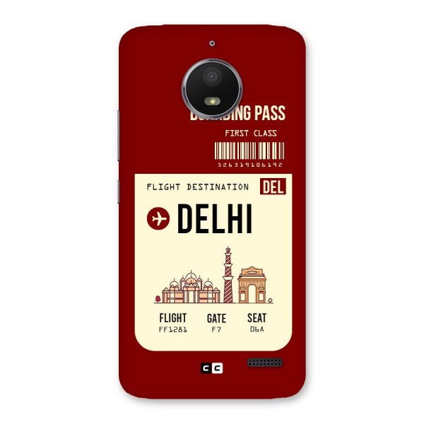 Delhi Boarding Pass Back Case for Moto E4