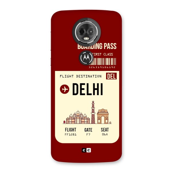 Delhi Boarding Pass Back Case for Moto E5 Plus
