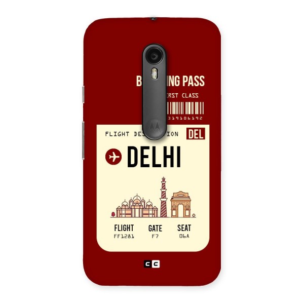 Delhi Boarding Pass Back Case for Moto G3