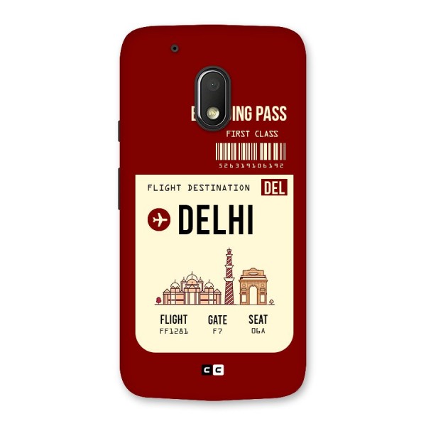 Delhi Boarding Pass Back Case for Moto G4 Play