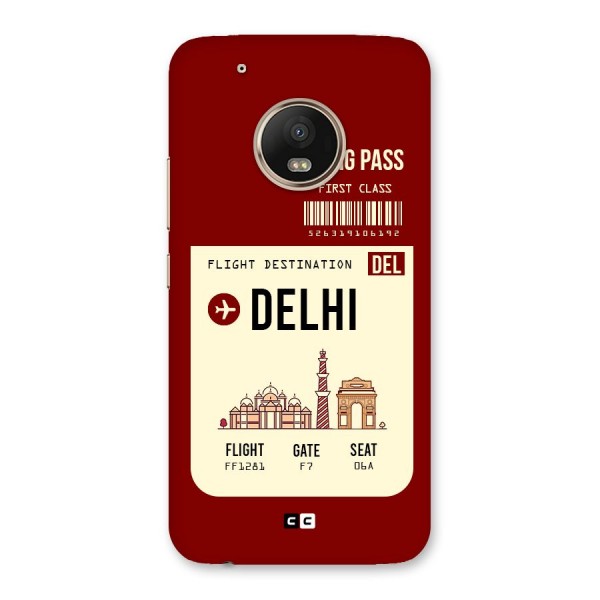 Delhi Boarding Pass Back Case for Moto G5 Plus