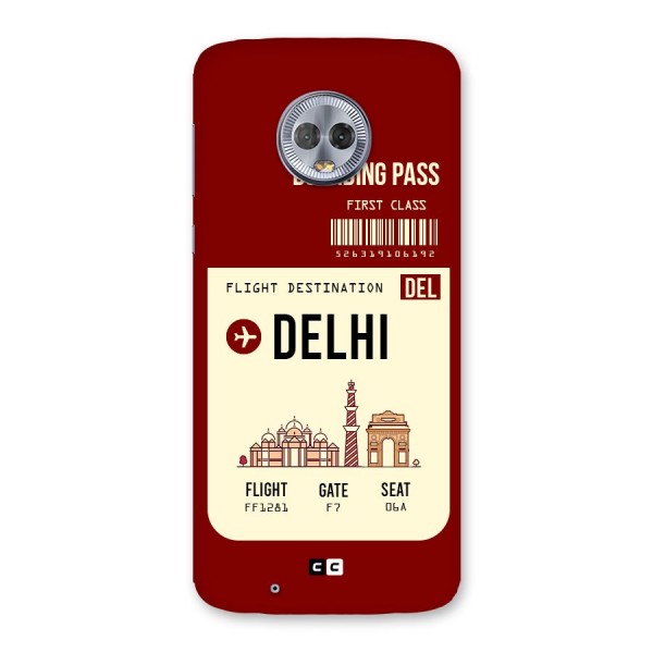 Delhi Boarding Pass Back Case for Moto G6