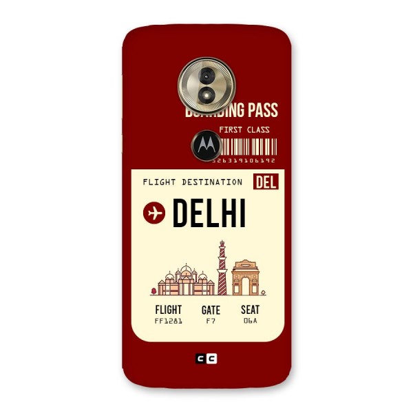 Delhi Boarding Pass Back Case for Moto G6 Play