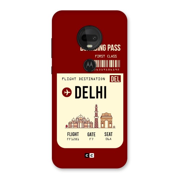 Delhi Boarding Pass Back Case for Moto G7