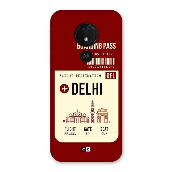 Delhi Boarding Pass Back Case for Moto G7 Power
