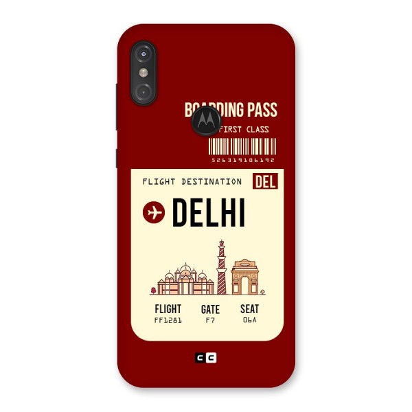 Delhi Boarding Pass Back Case for Motorola One Power