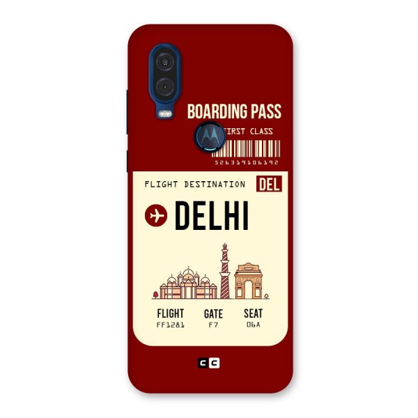Delhi Boarding Pass Back Case for Motorola One Vision