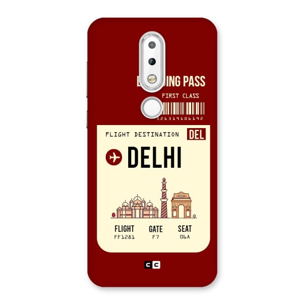 Delhi Boarding Pass Back Case for Nokia 6.1 Plus