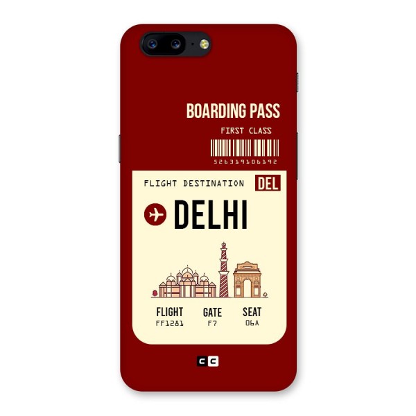Delhi Boarding Pass Back Case for OnePlus 5