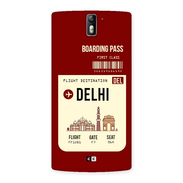 Delhi Boarding Pass Back Case for One Plus One