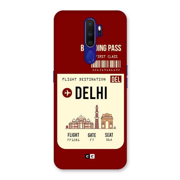 Delhi Boarding Pass Back Case for Oppo A9 (2020)