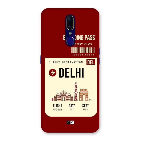 Delhi Boarding Pass Back Case for Oppo F11
