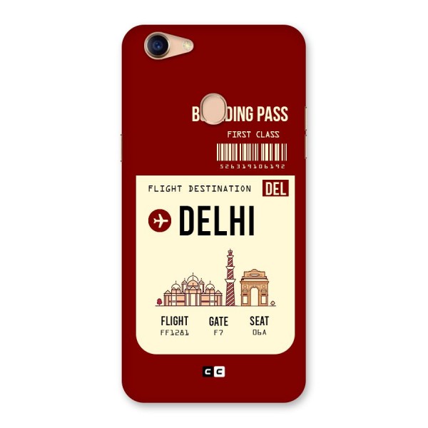 Delhi Boarding Pass Back Case for Oppo F5