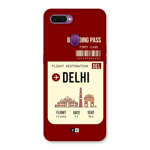 Delhi Boarding Pass Back Case for Oppo F9