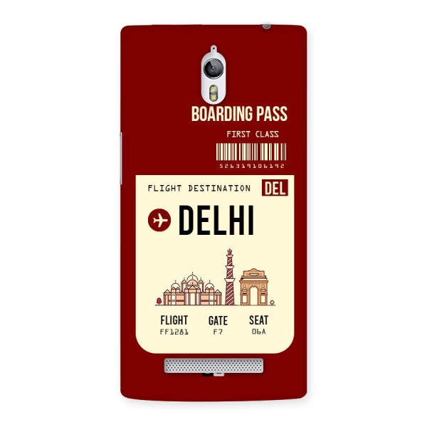 Delhi Boarding Pass Back Case for Oppo Find 7