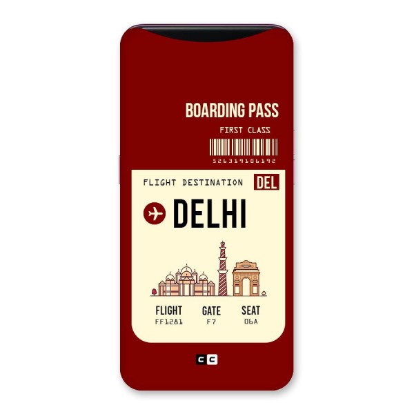 Delhi Boarding Pass Back Case for Oppo Find X