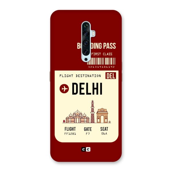 Delhi Boarding Pass Back Case for Oppo Reno2 F