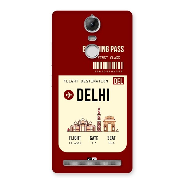 Delhi Boarding Pass Back Case for Vibe K5 Note