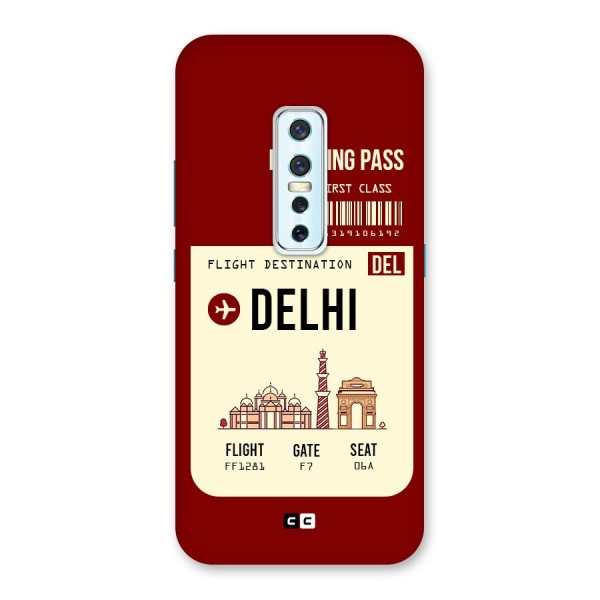 Delhi Boarding Pass Back Case for Vivo V17 Pro