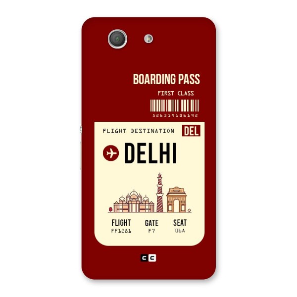 Delhi Boarding Pass Back Case for Xperia Z3 Compact
