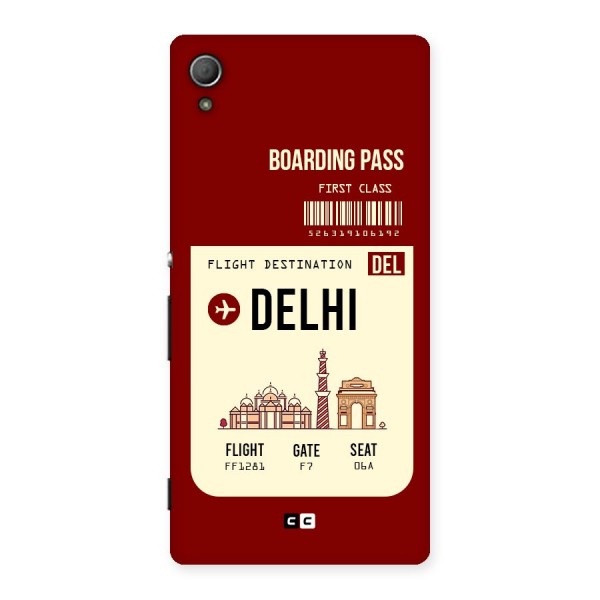 Delhi Boarding Pass Back Case for Xperia Z3 Plus