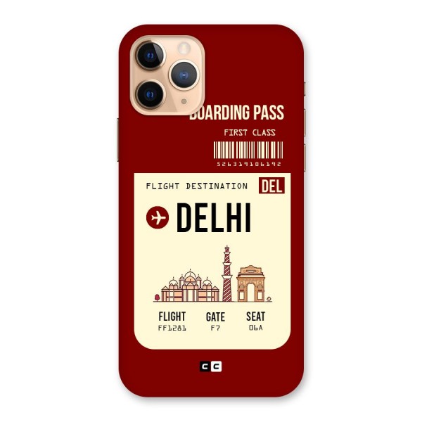 Delhi Boarding Pass Back Case for iPhone 11 Pro