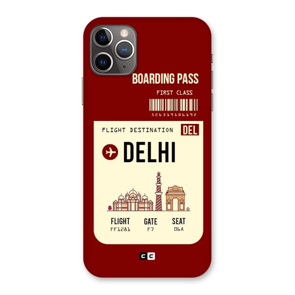 Delhi Boarding Pass Back Case for iPhone 11 Pro Max