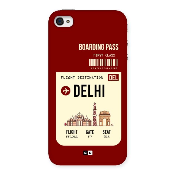 Delhi Boarding Pass Back Case for iPhone 4 4s