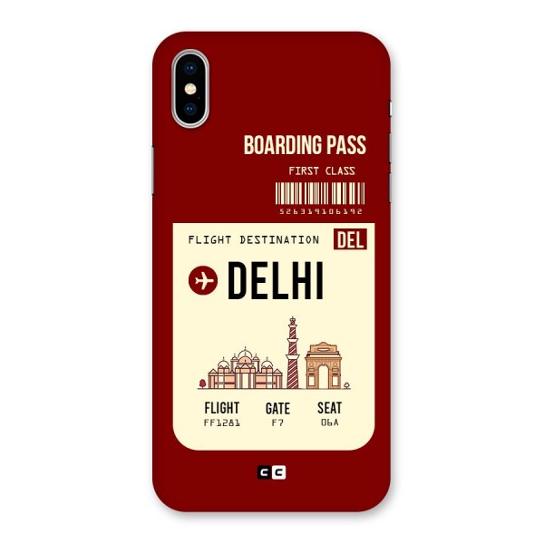 Delhi Boarding Pass Back Case for iPhone X