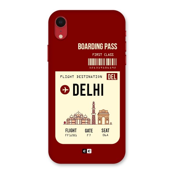 Delhi Boarding Pass Back Case for iPhone XR