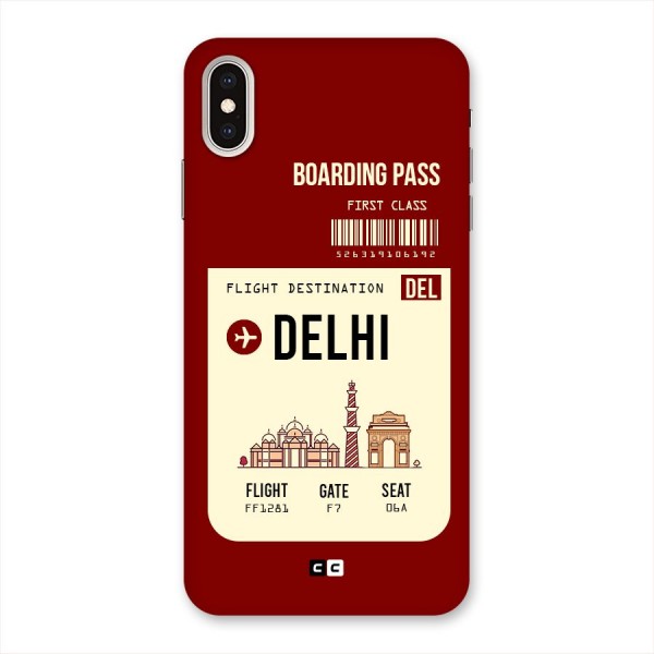 Delhi Boarding Pass Back Case for iPhone XS Max