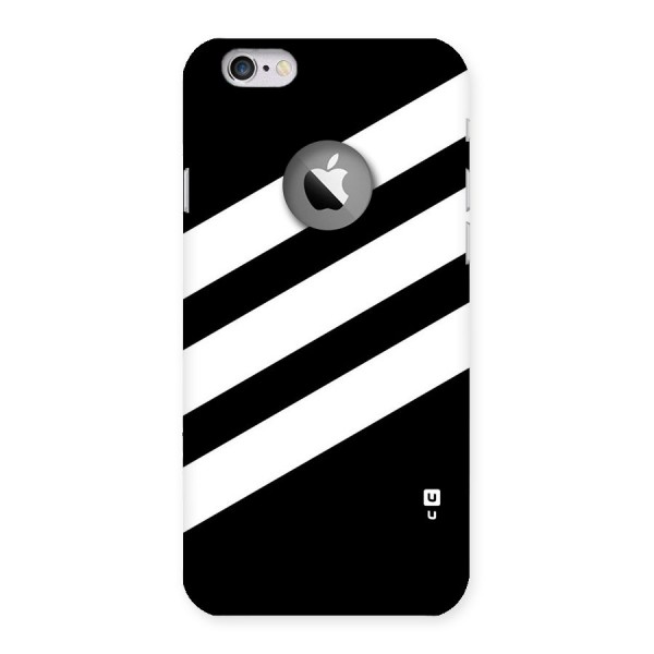 Diagonal Classic Stripes Back Case for iPhone 6 Logo Cut