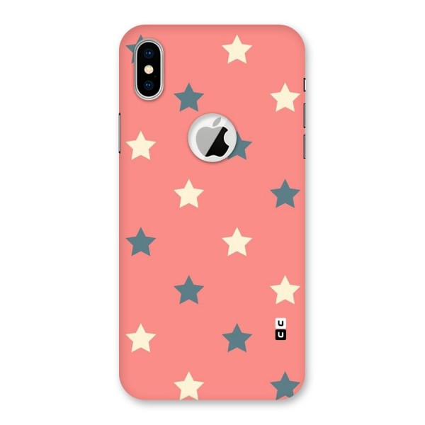 Diagonal Stars Back Case for iPhone X Logo Cut
