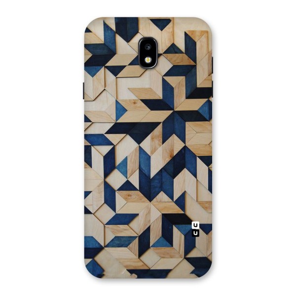 Disorted Wood Blue Back Case for Galaxy J7 Pro