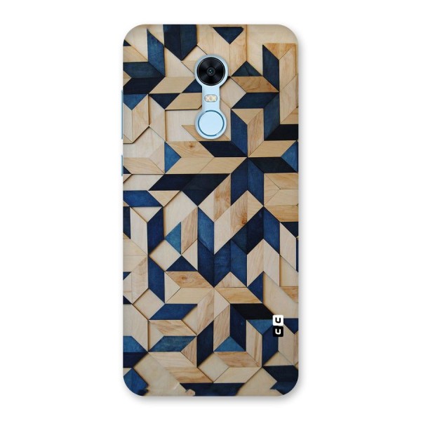 Disorted Wood Blue Back Case for Redmi Note 5