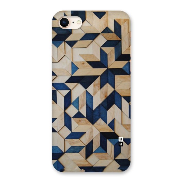 Disorted Wood Blue Back Case for iPhone 8
