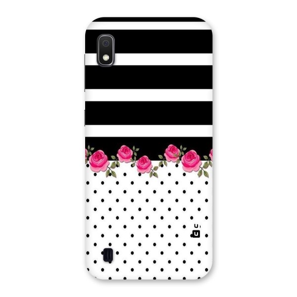 Dots Roses Stripes Back Case for Galaxy A10