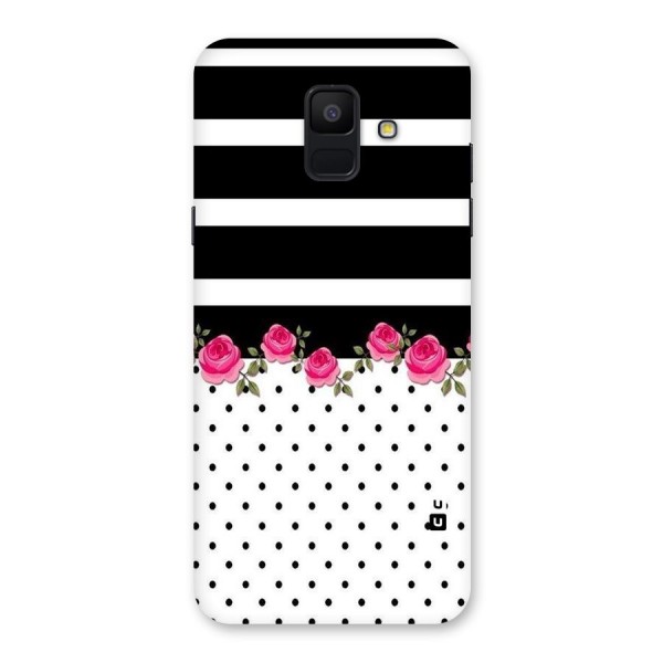 Dots Roses Stripes Back Case for Galaxy A6 (2018)